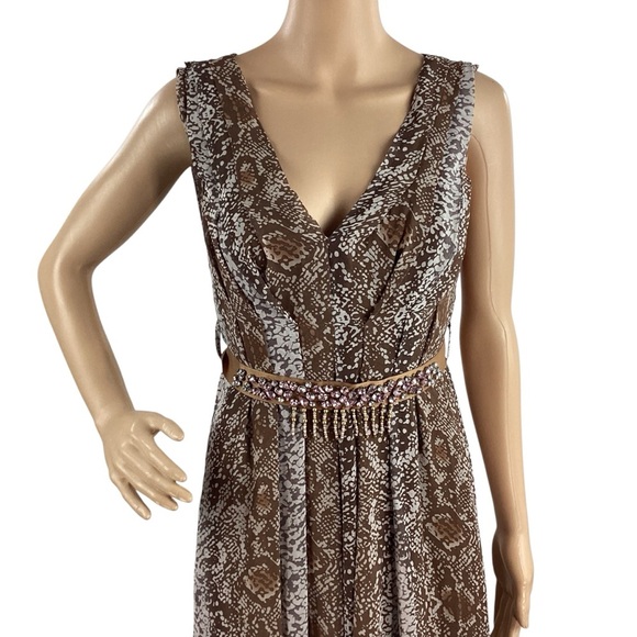 Boston Proper Blurred Python Maxi Dress Purple Multi Size 8 - Picture 2 of 7